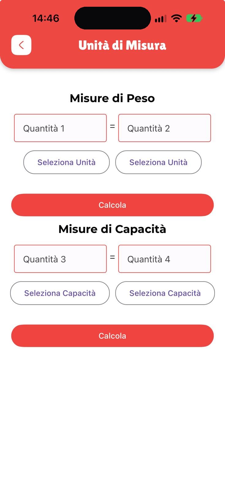 App NurseLife: conversione delle unità di misura